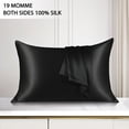 thumbnail image 2 of Unique Bargains 19 Momme Silk Pillowcase with Zipper 1 Pc Black 20" x 36", 2 of 8