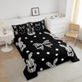 thumbnail image 4 of Erosebridal Wildlife Rabbit Comforter Sets Queen Size,Bowknot Geometric Buffalo Bedding Queen Comforter Set,Easter Decor,Reversible,Ultra Soft,3 Pieces, 4 of 7