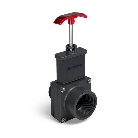 FibroPool Above Ground Pool Gate Valve - 1 1/2 inch - Dual Threaded Shut Off Slice Adapter for Swimming Pools