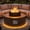 Wood Grain-Brown, variant on Vornel 30" 50,000 BTU Round Propane Fire Pit Table with Warm LED Light, Brown Wood Grain Outdoor Patio Gas Firepit
