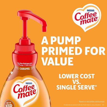 COFFEE MATE COFFEE-MATE NES73358 50.7 OZ. LIQUID CREAMER PUMP BOTTLE – CARAMEL