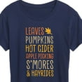thumbnail image 3 of Instant Message - Fall Bucket List Leaves, Pumpkins, Hot Cider - Women's Short Sleeve Graphic T-Shirt, 3 of 6