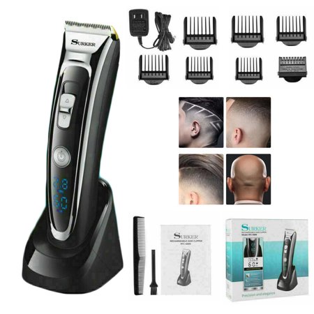 Hair Clipper for Men, 16 in 1 Grooming Kit IPX7 Waterproof LCD Hair Beard Trimmer USB Rechargeable Cordless Haircut, Barber Cape, Storage Stand for Face Nose Ear Home Travel Wet/Dry