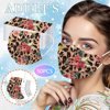 YZHM 50PCS Adult Disposable Face Masks Leopard Print Plus Flower Three-Layer Ddisposable Protective Mask