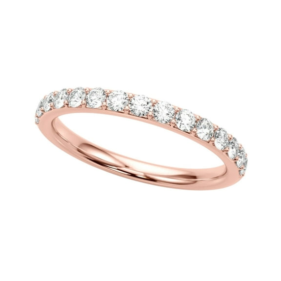 KohinoorGems Women’s Wedding Band 10K Rose Gold with 15 Lab-Grown Diamonds, 0.50 Carat Total Weight, FG Color VVS1 Clarity