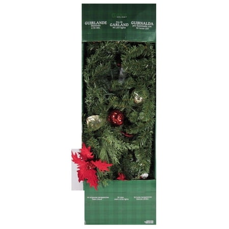 Hunter Holiday Christmas 9' Pre-Lit Garland 90 LED Lights