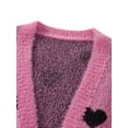 thumbnail image 4 of Mom and Daughter Matching Clothes Women Little Girls Heart Cardigan Sweater Mommy and Me Valentine's Day Cardigan with Pockets, 4 of 7