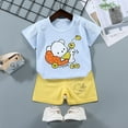thumbnail image 2 of NIEWTR Toddler Baby Boy Girls Golf Outfit Short Sleeve Golf Cart Polo T Shirts Top and Shorts Cartoon Print Set 2Pcs Golf Theme Summer Clothes Children's Gift (Light Blue,5-6 Years), 2 of 3