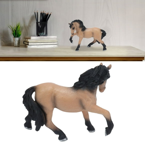 Fyydes Horse Ornament,Horse Toy,Lusitano Horse Solid Model Lifelike Animal Figurine Static Ornament Children Cognitive Toy
