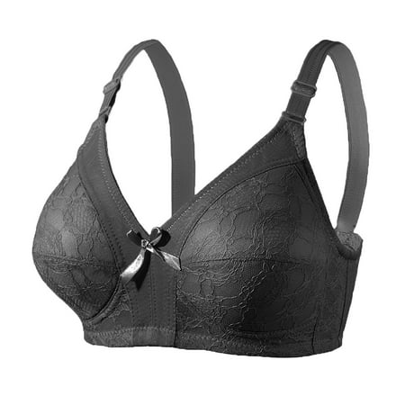 

Lovskoo Women Wireless Bra Solid Casual Lace Shaping Cup Extra-Elastic Ultimate Lift with Support Full-Coverage for Everyday Comfort Black