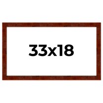 33x18 Walnut Brown Veneer Real Wood Picture Frame Width 1.75 inches | Interior Frame Depth 0.5