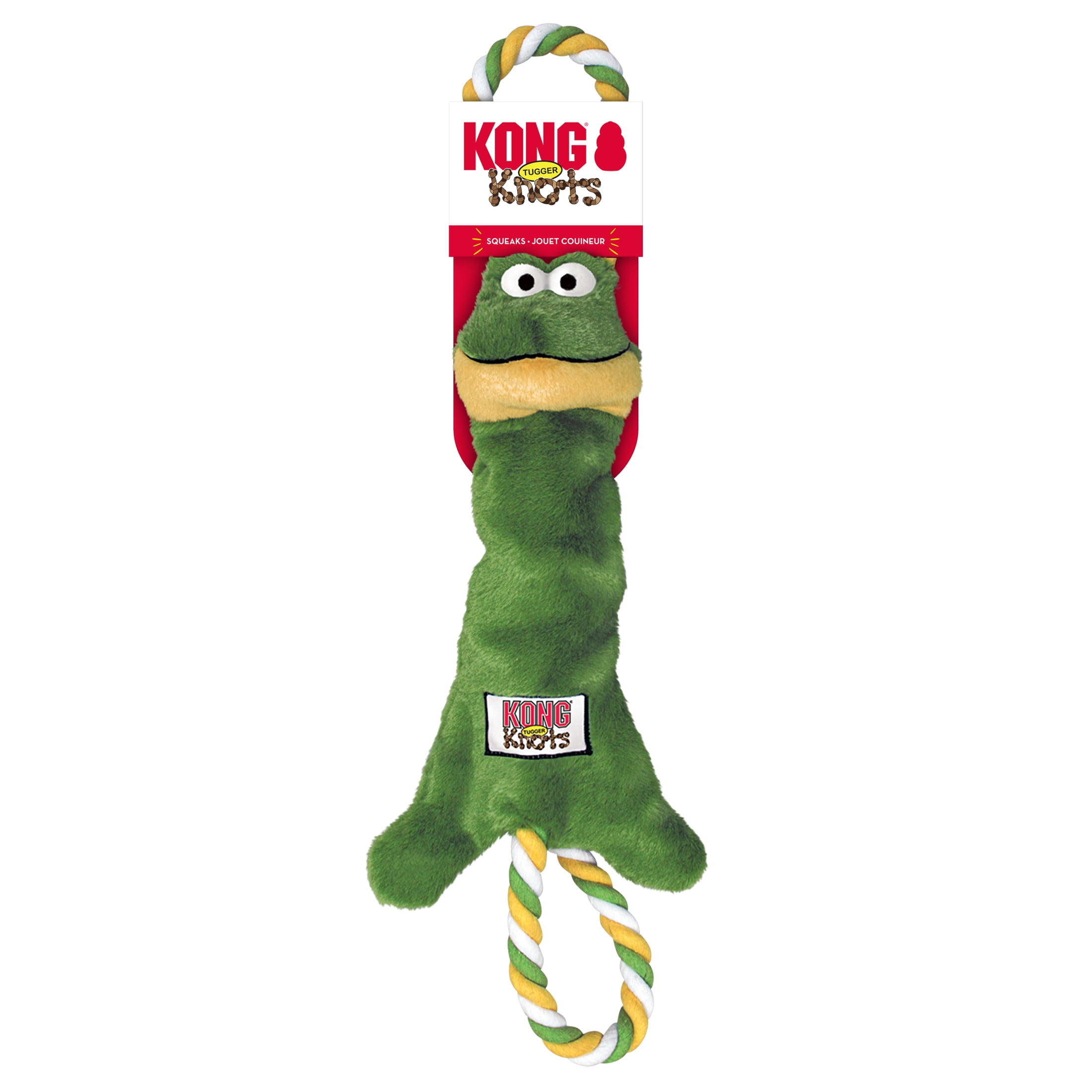 KONG® Tugger Knots Interactive Tug and Shake Dog Toy, Frog, Medium/Large