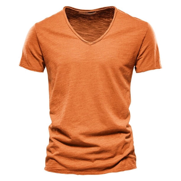 Camiseta 100% de algodón de calidad de marca para hombre, camisetas con cuello en V y diseño de moda, camisetas sólidas ajustadas, camisetas para hombre, camisetas de manga corta para hombre Tan Jianjun unisex