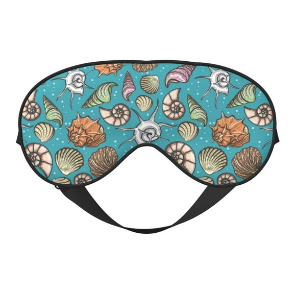 Naloa Cute Conch Print Sleep Mask for Sleeper, Light Blocking Sleeping Eye Mask for Women Men, Eye Shade with Adjustable Strap for Travel, Nap,Meditation