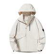 thumbnail image 1 of DecSea Men's Softshell Military Jacket With Removable Hood, Fleece Lined and Water Repellent Outdoor Reflective Coat, 1 of 7