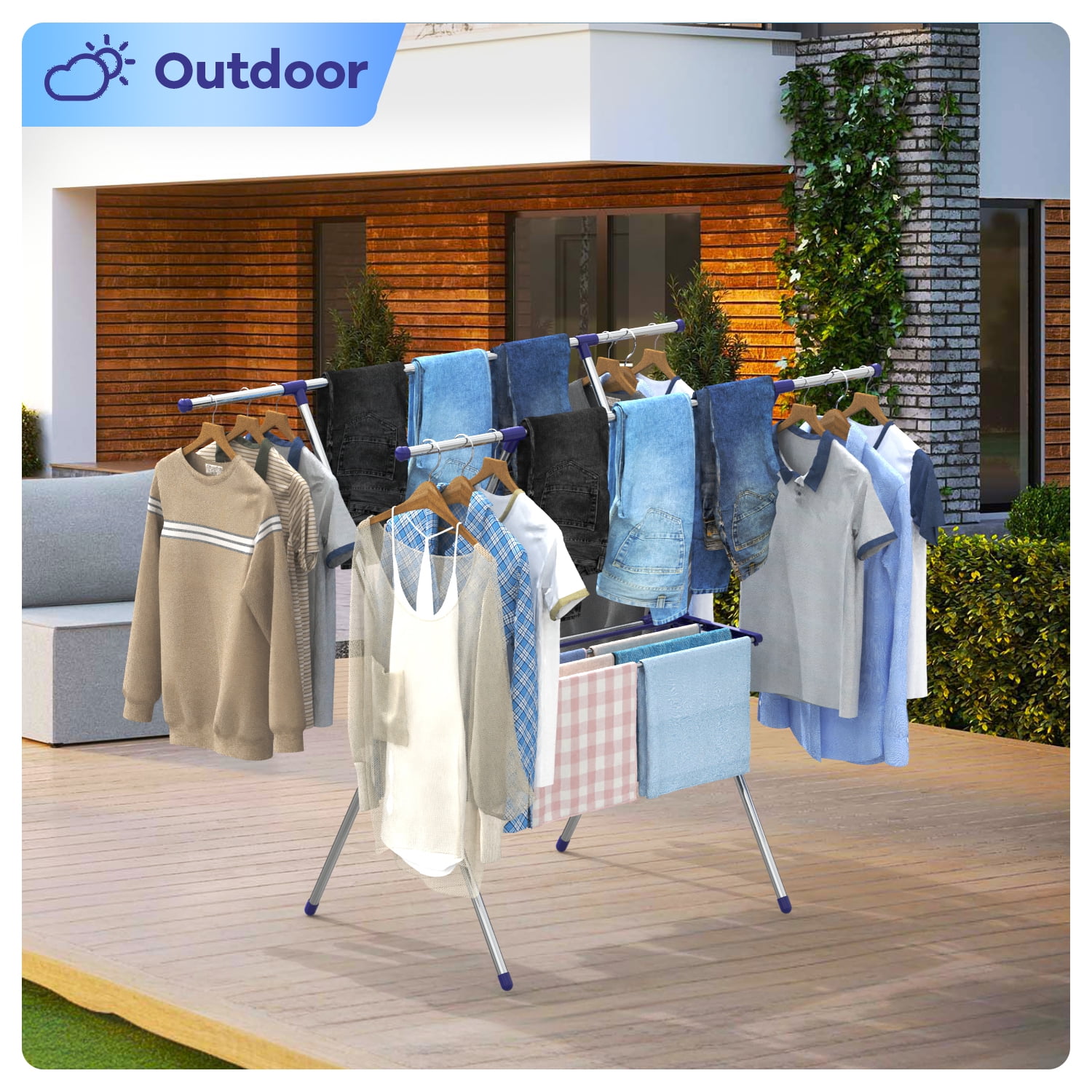 Foldable Stainless Steel Clothes Drying Rack for Laundry Indoor and Outdoor Use in Bahrain at BHD 22 Rating 4
