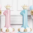 thumbnail image 3 of 2pcs 32/40inch Pastel Baby Blue Pink Foil Number Balloon with Crown 1 2 3 4 Boy Girl Birthday Party Baby Shower Wedding Decorati (white,32inch,NUMBER 2), 3 of 7