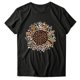 thumbnail image 4 of Puntoco Mujeres Casual Carta Impresión Mangas Cortas O-Cuello Camiseta Suelta Blusa tops Puntoco Puntoco-3382, 4 of 6