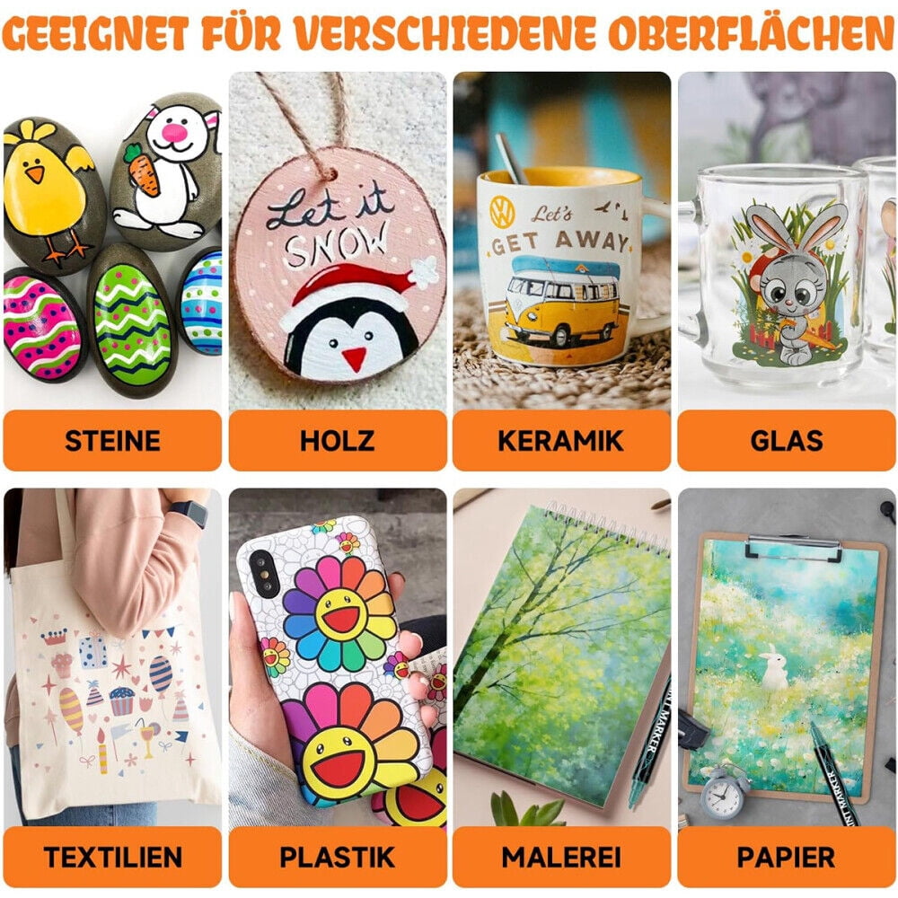36 - Color Waterproof Acrylic Rock Painting Markers - Permanent Acrylic Pens