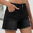 thumbnail image 4 of Summer Denim Hot Shorts Women High Waist Loose Comfy Pants Summer Casual Fashion Daily Jeans with Pockets, 4 of 5