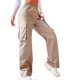 thumbnail image 1 of Women Baggy Pants Elastic High Waist Large Pocket Loose Fitting Casual Long Trousers for Daily Wear Apricot L, 1 of 2