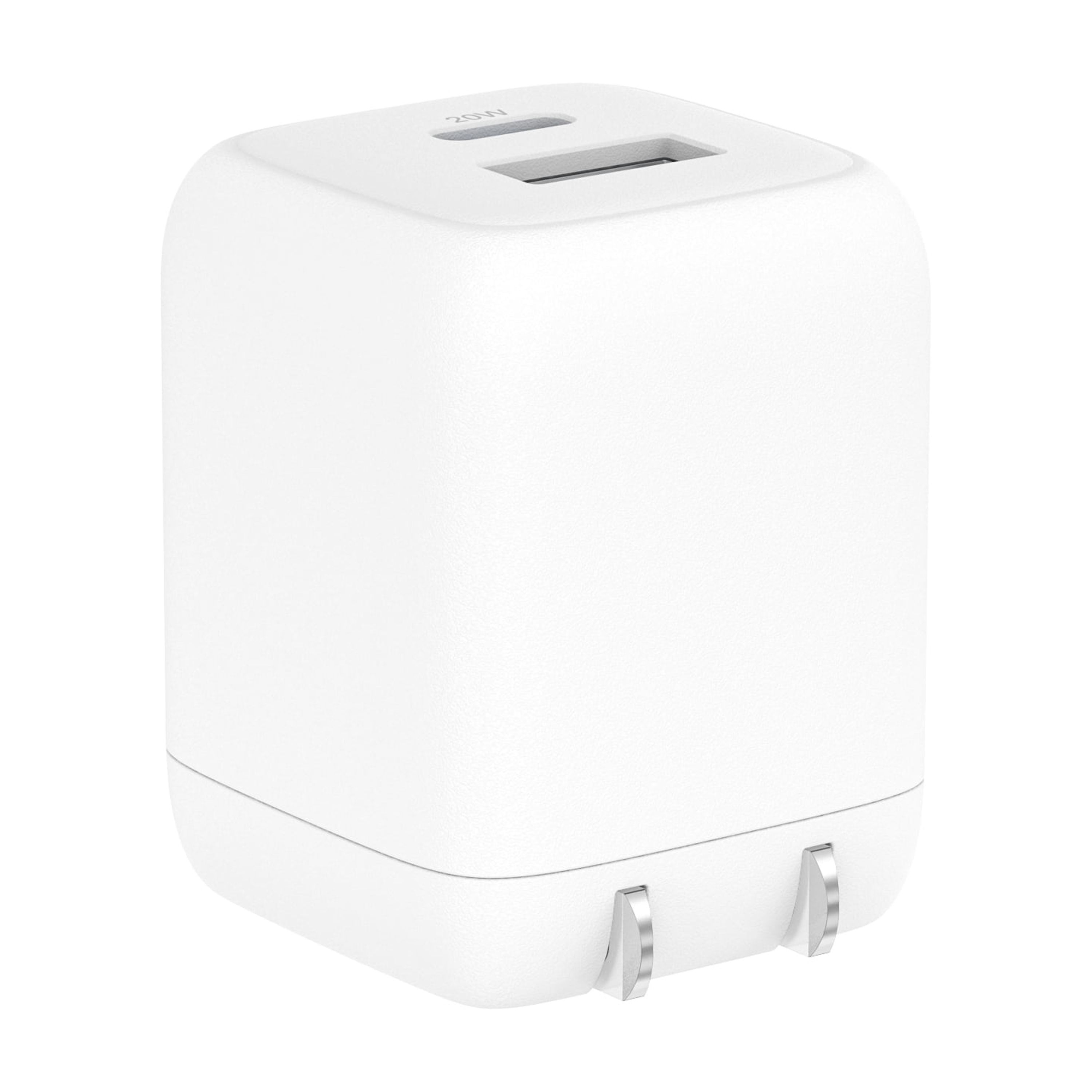 Cargador de pared onn de 32W con puertos USB-C y USB-A, cable C-C de 3 pies, carga rápida, certificado USB-IF, enchufe plegable, blanco, compatible con iPhone 17/16/15, Galaxy, Pixel, iPad Pro y más 2