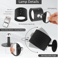 thumbnail image 4 of USB Rechargeable LED Lights with Remote 3 Color Temperatures Brightness Dimmable 360° Rotatable Magnetic Installation B, 4 of 6