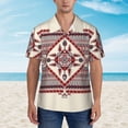 thumbnail image 2 of Susaid Fashion Tatreez Print Short Sleeve Shirts Button Down Casual Shirts Summer Beach Aloha Button Down Short Sleeve for Men ,XX-Large, 2 of 7