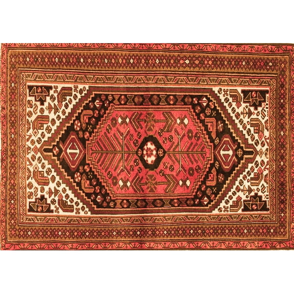 Ahgly Company Indoor Rectangle Persian Orange Traditional Area Rugs, 5' x 7'