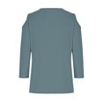 thumbnail image 5 of Timegard Tops for Women 3/4 Sleeve Cold Shoulder V Neck Solid Color Tee Fall Casual Loose Comfy Tops, 5 of 5