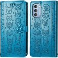 thumbnail image 2 of Wallet Case for Motorola Moto G51 5G,Cat Dog Cartoon Cute Style with ID Card Holder PU Leather Flip Phone Cover for Motorola Moto G51 5G MG Blue, 2 of 13