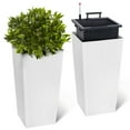 thumbnail image 1 of Wicker Planters – Set of 2 Tall Heavy Duty – 22.5"  – Removable Liners & Drainage Holes – Outdoor – Patio, Porch, Garden, Backyard & Entryway, 1 of 15