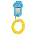 thumbnail image 4 of Clicker ajustable de 3 engranajes para adiestramiento de perros y mascotas en forma de pata con correa para la muñeca para gatos (azul cielo), 4 of 8