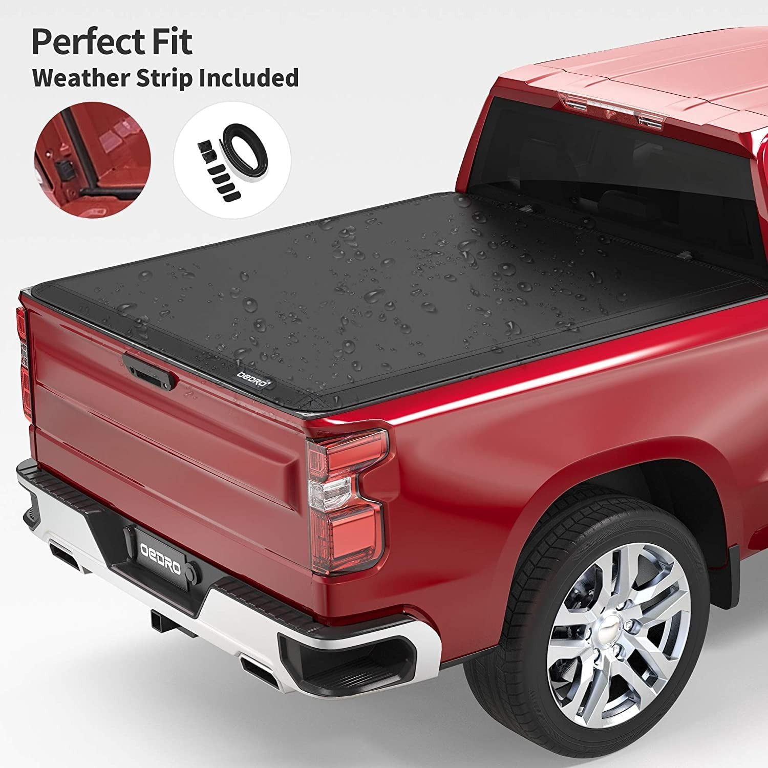 RVNI 4.5Ft Bed Soft Tri-fold Truck Bed Tonneau Cover Compatible with 2022 2023 Ford Maverick