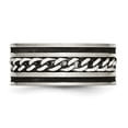thumbnail image 3 of Chisel Stainless Steel Brushed and Polished Black IP-plated Chain Inlay 10mm Band, 3 of 7