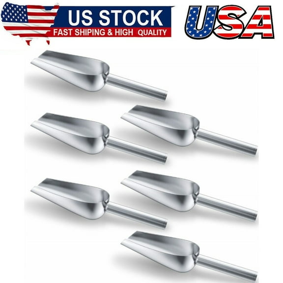 6Pcs 6 Ounce Small Stainless Steel Ice Scoop Metal Mini Candy Little Sugar Cream