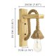 thumbnail image 5 of Lámpara de pared creativa para dormitorio, poste de madera maciza con luces rústicas para colgar en la pared, aplique de estilo industrial, accesorio de iluminación de cuerda de cáñamo de madera, 5 of 5