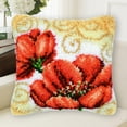 thumbnail image 3 of Rongfmy Housse de Coussin avec Crochet Latch 17x17 Pouces Deux Fleurs Rouges, 3 of 8