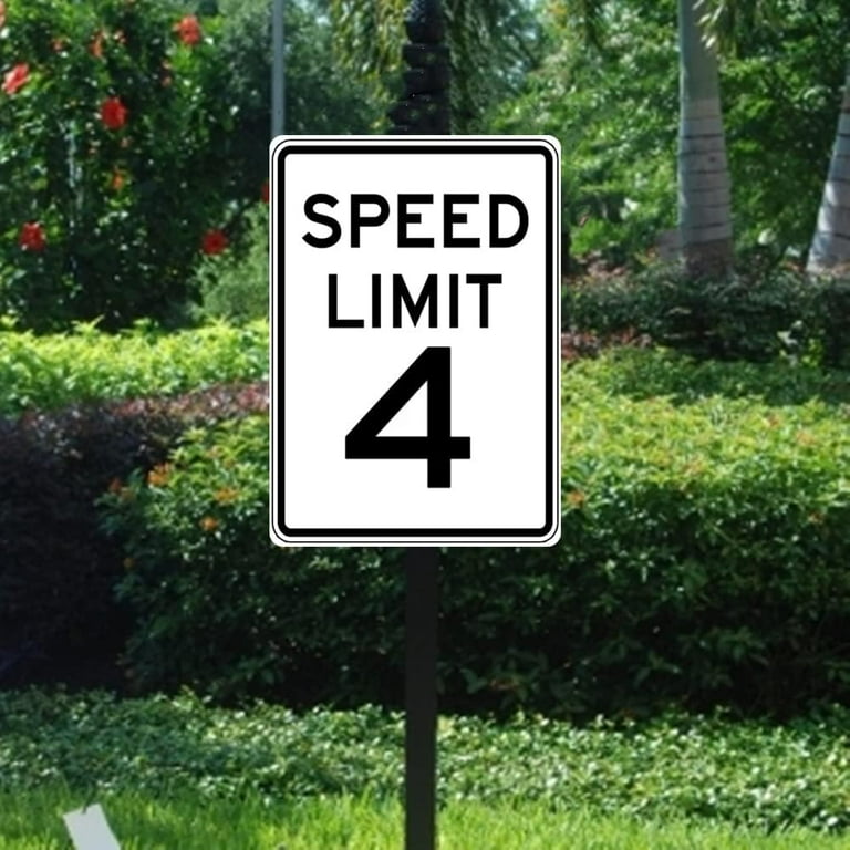 Speed Limit 4 Sign White Black Metal Sign Street Exit Sign 7.8x11