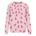 thumbnail image 4 of Nowekniz Women Breast Cancer Awareness Sweatshirt Pink Ribbon Inspirational Tops Casual Long Sleeve Fall Winter Pullover, 4 of 6