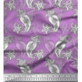thumbnail image 1 of Soimoi Rayon Fabric Black Sketch Paisley Printed Craft Fabric by The Yard 56 Inch Wide, 1 of 3