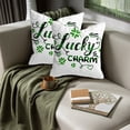 thumbnail image 5 of Funda de almohada para el Día de San Patricio | Trébol verde de tres hojas | Terciopelo de piel de durazno para sofá | 18"x18" | Lino decorativo festivo irlandés | Lavable a máquina | 1 pieza | Tela, 5 of 5