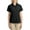 Black, variant on Womens Patterned Easy Care Camp Shirt Polyester Rayon Blend Open Collar Short Sleeves