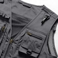 thumbnail image 7 of CCRFTGI Vest for Men Casual Lightweight Outdoor Fishing Work Safari Travel Hiking Running Golf Photo Sleeveless Cargo Vest Jacket Multi Pockets Gray M, 7 of 7