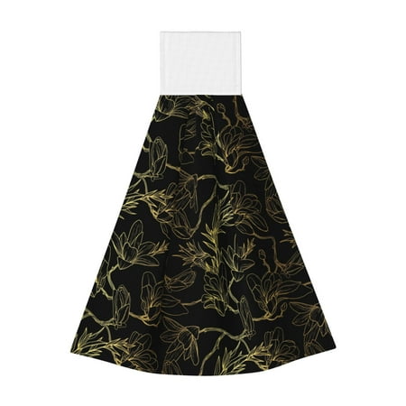 

Wukai Gold Gloss Outline Floral Print Kitchen Towels Quick Dry Washcloths Coral Velvet Dishtowels Multipurpose Reusable Cloths Soft Tea Absorbent Cleaning Cloths