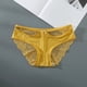thumbnail image 4 of Gibobby Tangas de mujer ilusion Ropa interior de mujer Bragas de encaje sexy Estiramiento Hipster Calzoncillos Ropa interior Señora Ropa interior(Amarillo,XL), 4 of 5