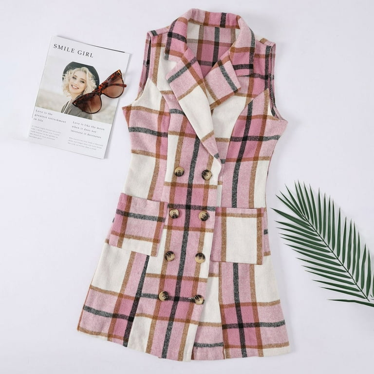 QASIEATN Fall Coats for Graceful Ladies Fashion, Plaid Vest Dress Lapel Double Breasted Suit Dresses Fall Sleeveless Cardigan Jacket Dress, Womens Winter Tops - Walmart.com QASIEATN Fall Coats for Graceful Ladies Fashion, Plaid Vest Dress Lapel Double Breasted Suit Dresses Fall Sleeveless Cardigan Jacket Dress, Womens Winter Tops - Walmart.com