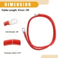 thumbnail image 4 of 1 Pc 3/8" Terminales de 3 pies Longitud de Cable Universal Cable de Inversor de Batería - Cables de Batería de Calibre 6 AWG Duraderos - Cobre Puro Goma Roja, 4 of 7