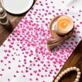 thumbnail image 3 of Valentine's Day Table Runner 72 Inches, Pink Roses Love Hearts Romantic Bed Runner Dresser Scarves Tabletop for Indoor Outdoor Parties/Ceremony/Banquet, 13" x 72", 3 of 8