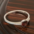 thumbnail image 4 of 5mm Round Shape Garnet Gemstone 925 Sterling Silver Solitaire Accents Women Engagement Ring, 4 of 7